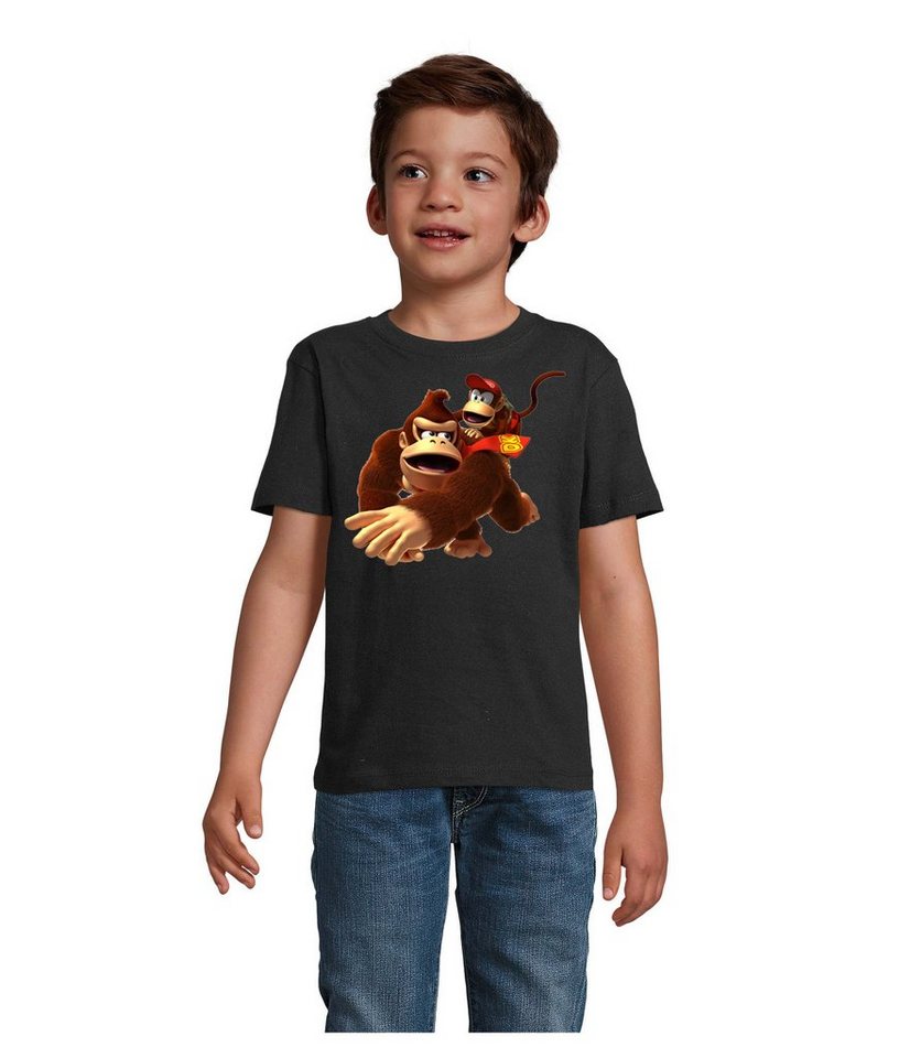 Blondie & Brownie T-Shirt Kinder Donkey Diddy Kong Spiele Konsole Nerd Super Retro von Blondie & Brownie