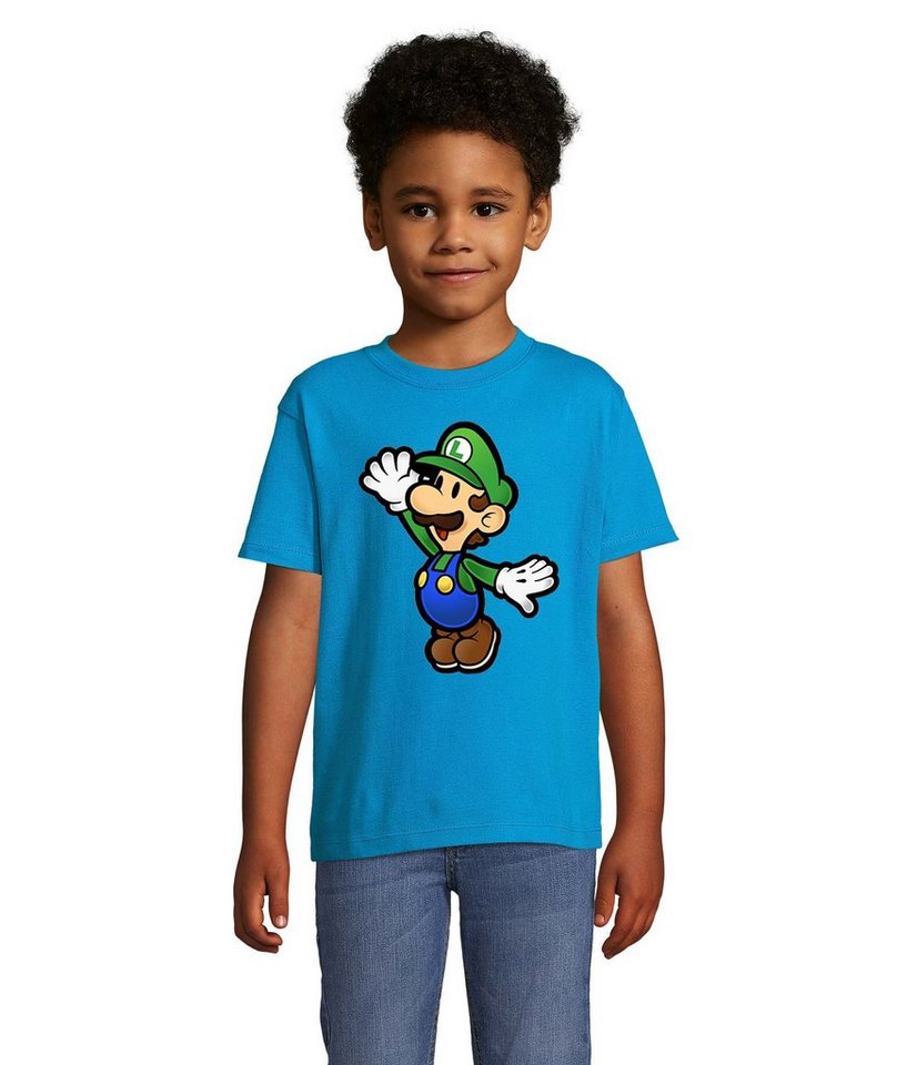 Blondie & Brownie T-Shirt Kinder Jungen & Mädchen Luigi Super Retro Konsole Mario Peach Yoshi in vielen Farben von Blondie & Brownie