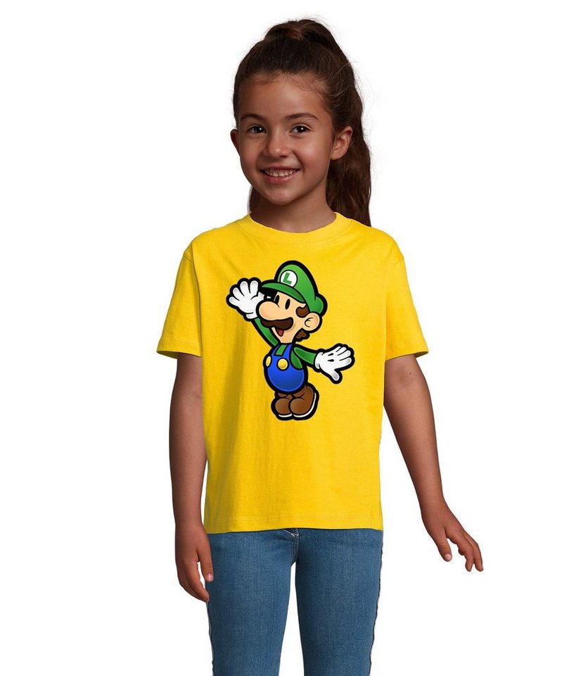 Blondie & Brownie T-Shirt Kinder Jungen & Mädchen Luigi Super Retro Konsole Mario Peach Yoshi in vielen Farben von Blondie & Brownie