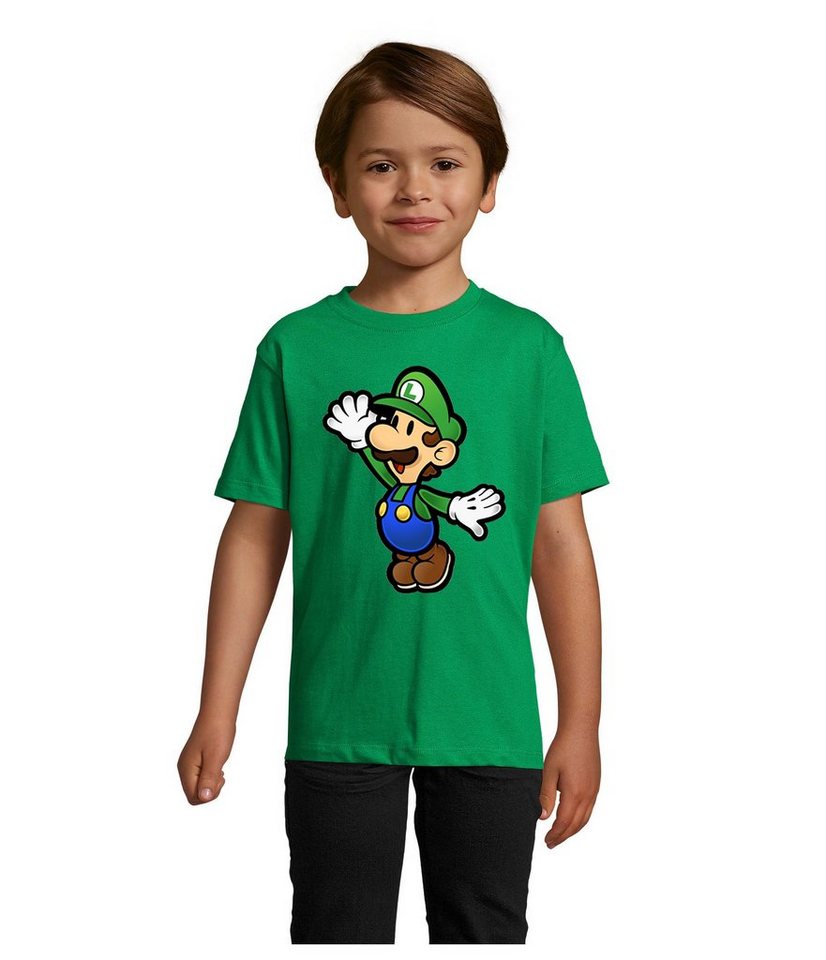 Blondie & Brownie T-Shirt Kinder Jungen & Mädchen Luigi Super Retro Konsole Mario Peach Yoshi in vielen Farben von Blondie & Brownie