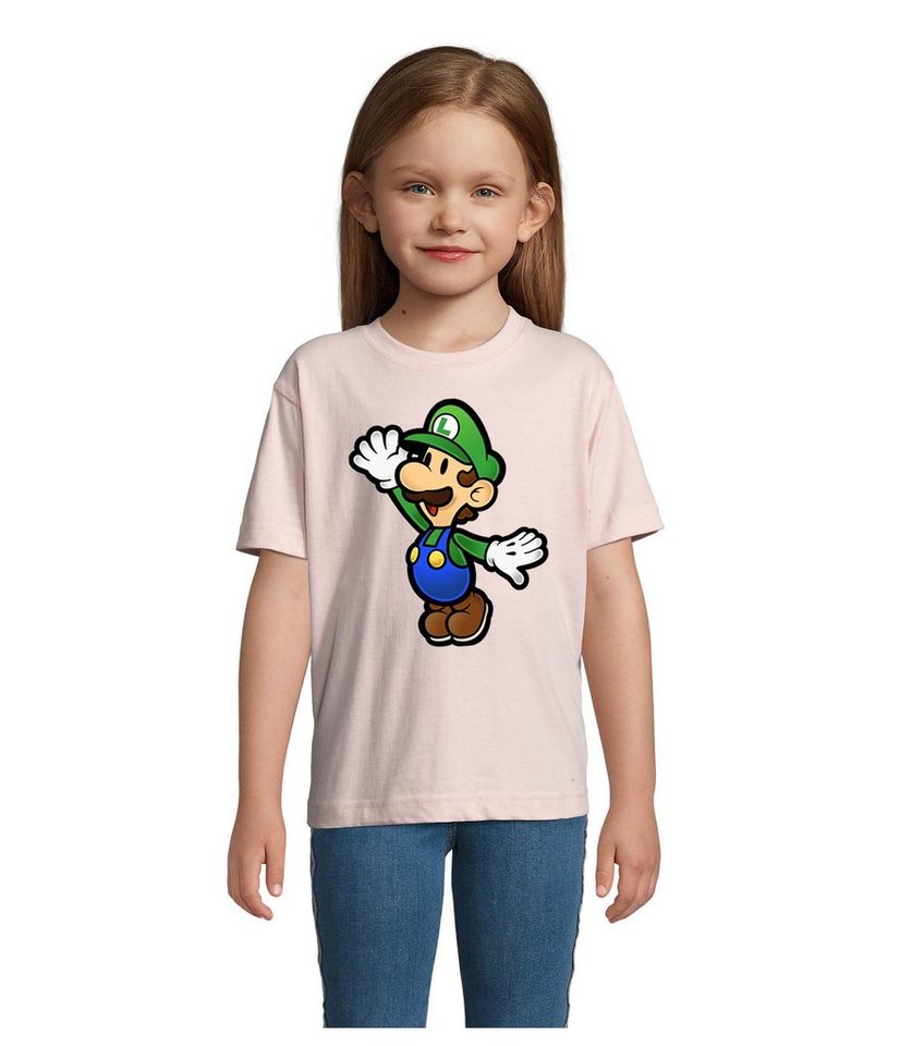 Blondie & Brownie T-Shirt Kinder Jungen & Mädchen Luigi Super Retro Konsole Mario Peach Yoshi in vielen Farben von Blondie & Brownie