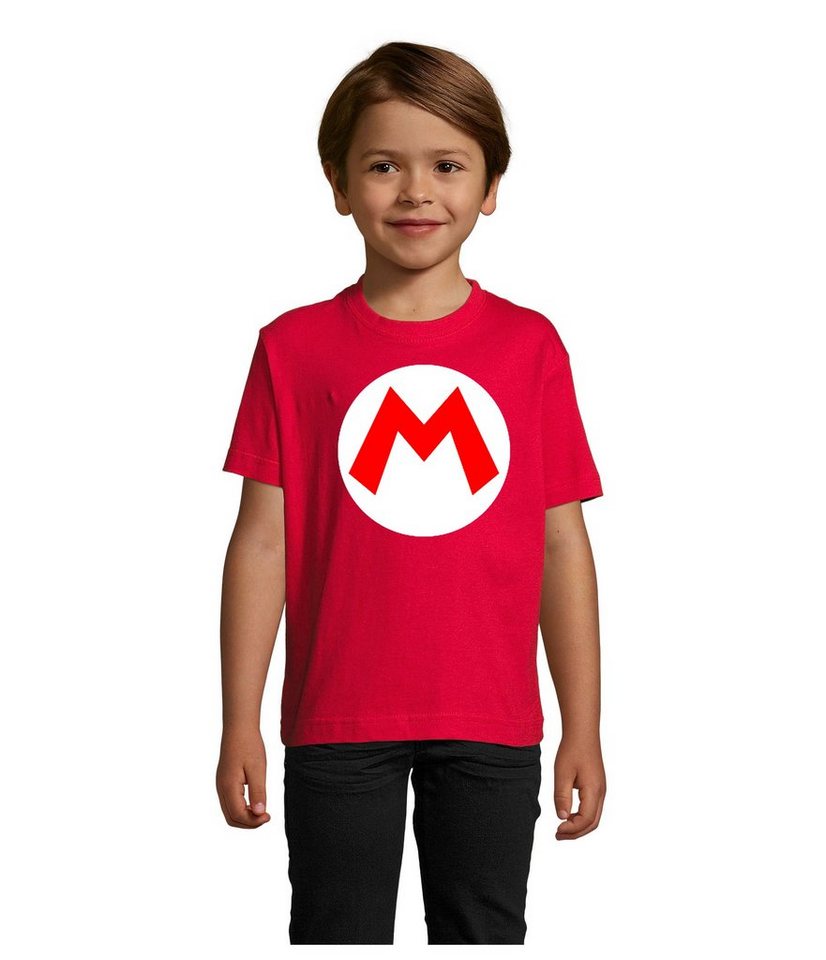 Blondie & Brownie T-Shirt Kinder Jungen & Mädchen Mario Luigi Logo Retro Konsole Yoshi Luigi in Rot und Grün von Blondie & Brownie