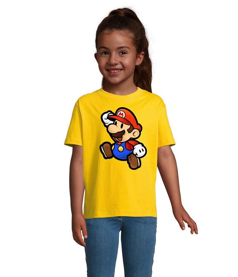 Blondie & Brownie T-Shirt Kinder Jungen Mädchen Mario Retro Gaming Konsole Luigi Yoshi Super in vielen Farben von Blondie & Brownie