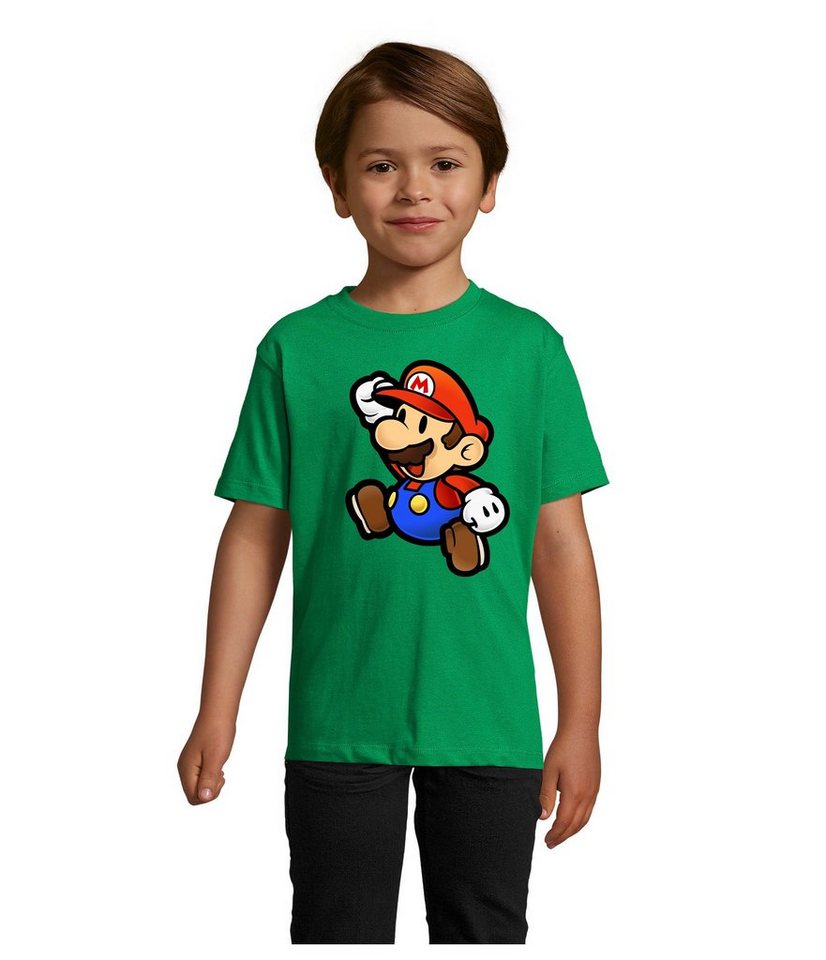 Blondie & Brownie T-Shirt Kinder Jungen Mädchen Mario Retro Gaming Konsole Luigi Yoshi Super in vielen Farben von Blondie & Brownie