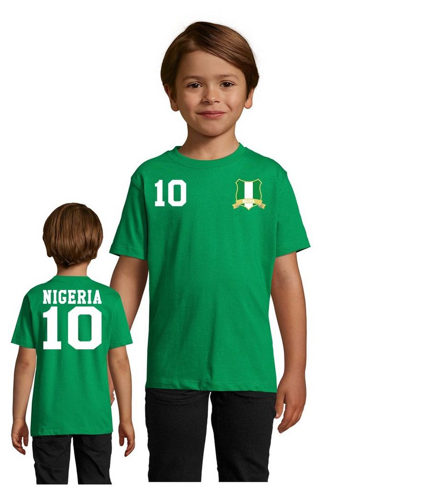 Blondie & Brownie T-Shirt Kinder Nigeria Sport Trikot Fußball Weltmeister Meister WM Afrika Cup von Blondie & Brownie