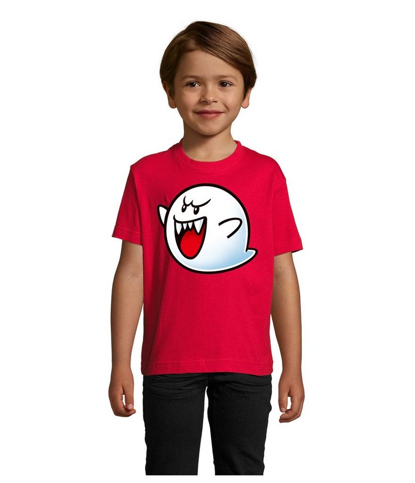 Blondie & Brownie T-Shirt Kinder Super Mario Boo Gespenst Geist Retro Konsole von Blondie & Brownie