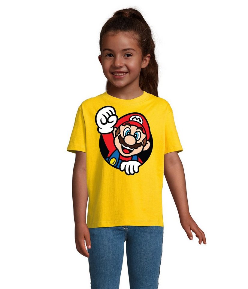 Blondie & Brownie T-Shirt Kinder Super Mario Faust Nerd Konsole Gaming Spiel Retro Konsole von Blondie & Brownie