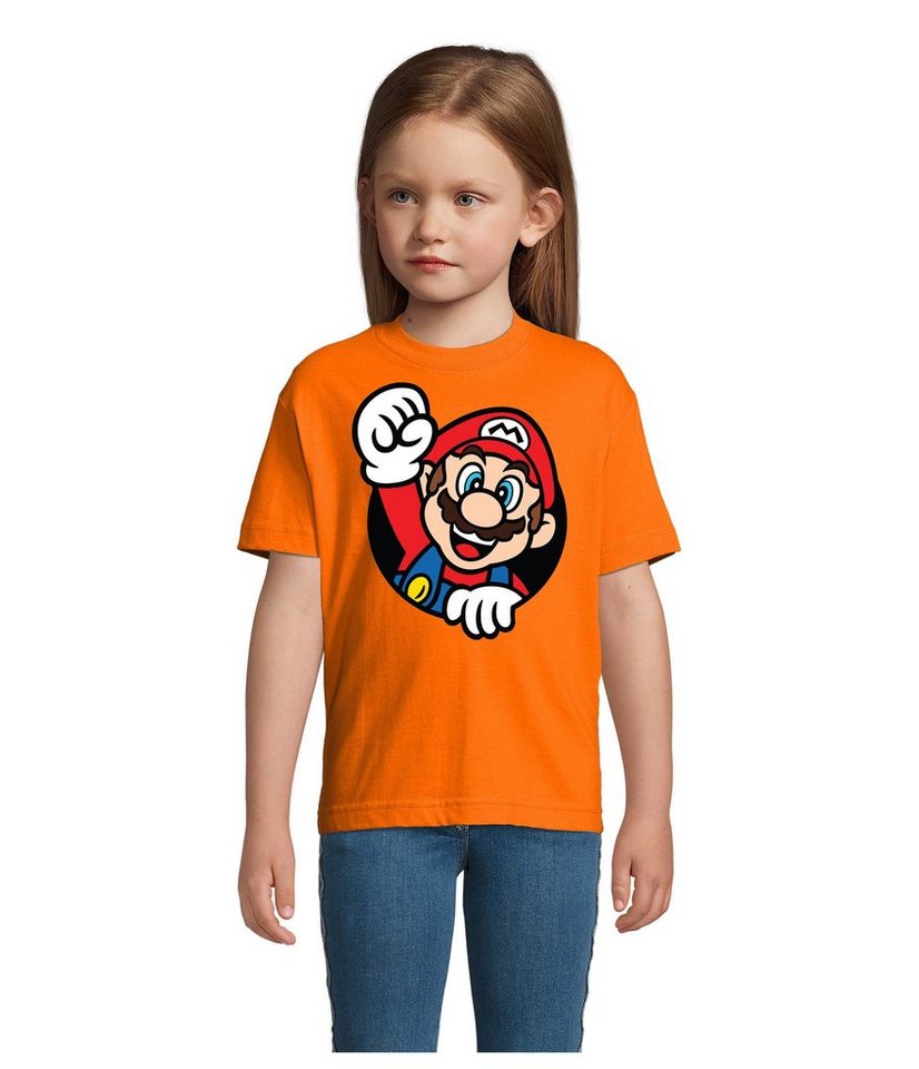 Blondie & Brownie T-Shirt Kinder Super Mario Faust Nerd Konsole Gaming Spiel Retro Konsole von Blondie & Brownie