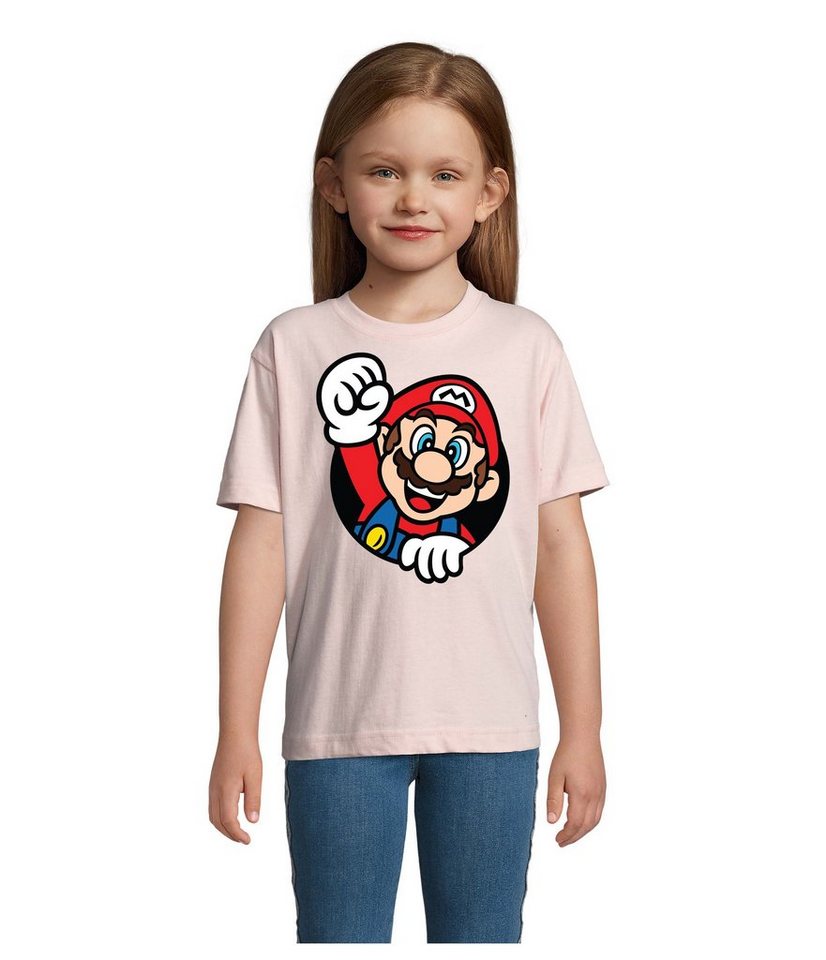 Blondie & Brownie T-Shirt Kinder Super Mario Faust Nerd Konsole Gaming Spiel Retro Konsole von Blondie & Brownie