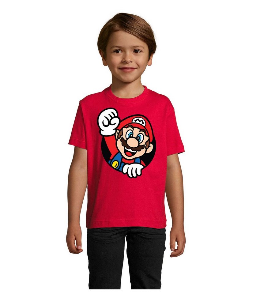 Blondie & Brownie T-Shirt Kinder Super Mario Faust Nerd Konsole Gaming Spiel Retro Konsole von Blondie & Brownie