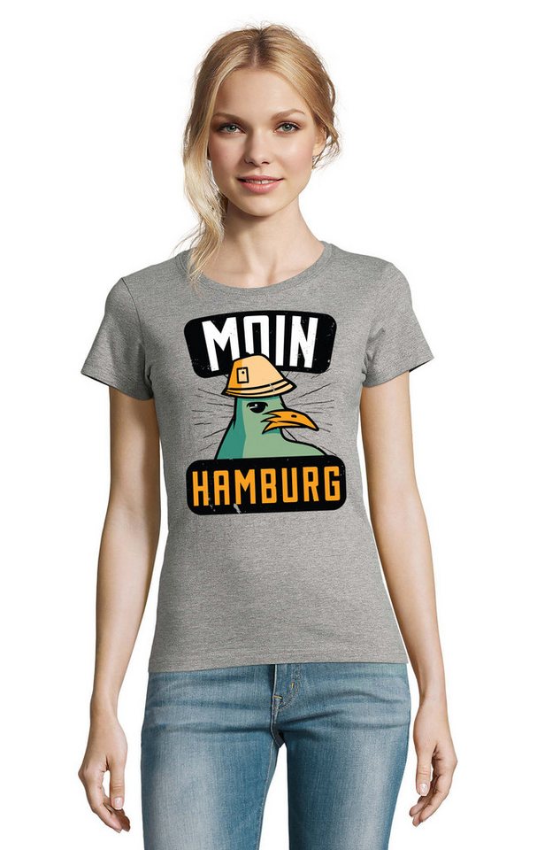 Blondie & Brownie T-Shirt Moin Hamburg Seemöwe Freiheit See Damen Shirt Fun Motiv in vielen Farben von Blondie & Brownie