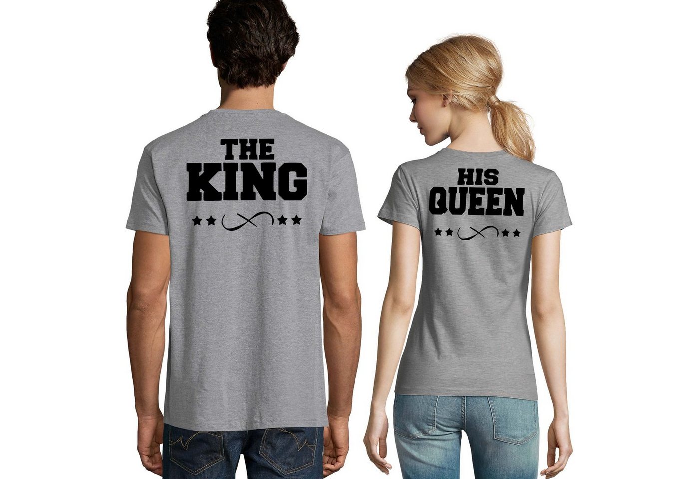 Blondie & Brownie T-Shirt Partner Pärchen Freunde Shirt The King His Queen Bff Valentin von Blondie & Brownie