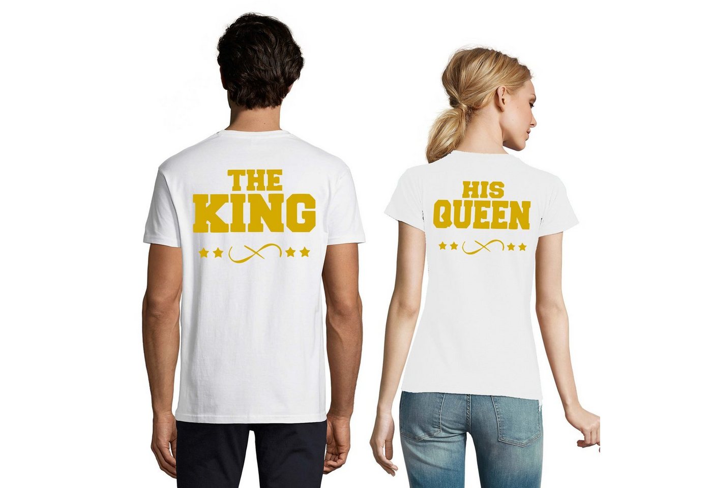 Blondie & Brownie T-Shirt Partner Pärchen Freunde Shirt The King His Queen Bff Valentin von Blondie & Brownie