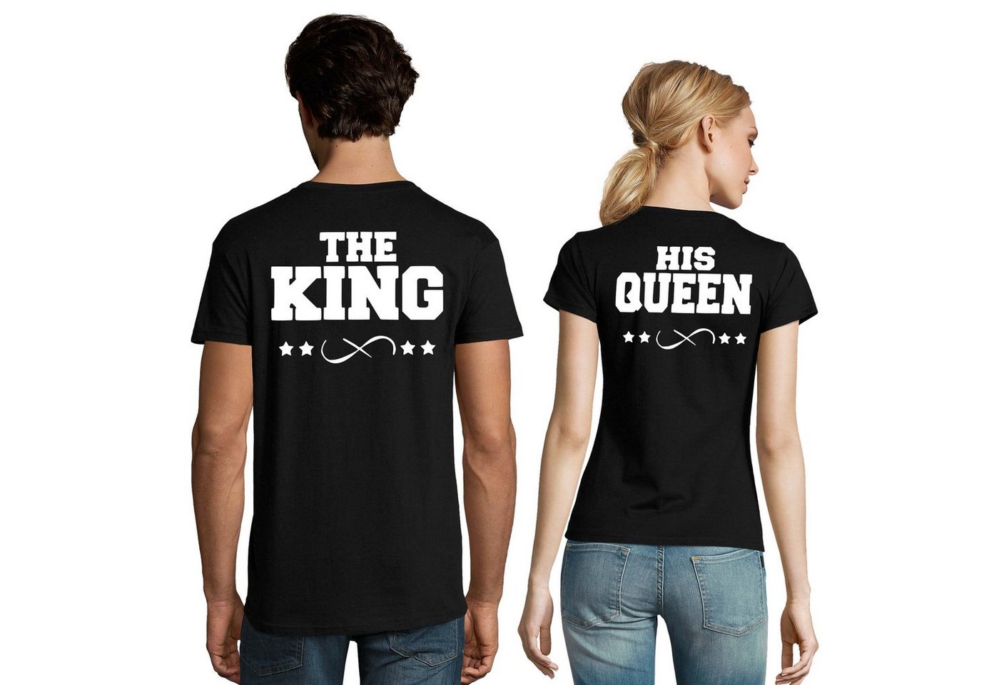 Blondie & Brownie T-Shirt Partner Pärchen Freunde Shirt The King His Queen Bff Valentin von Blondie & Brownie