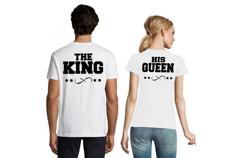 Blondie & Brownie T-Shirt Partner Pärchen Freunde Shirt The King His Queen Bff Valentin von Blondie & Brownie