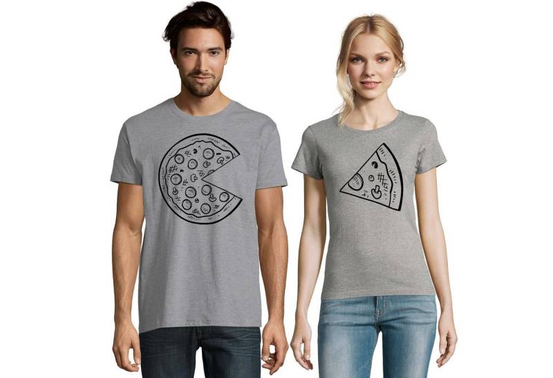 Blondie & Brownie T-Shirt Partner Pärchen Valentin Shirt Pizza Stück BFF Friends von Blondie & Brownie