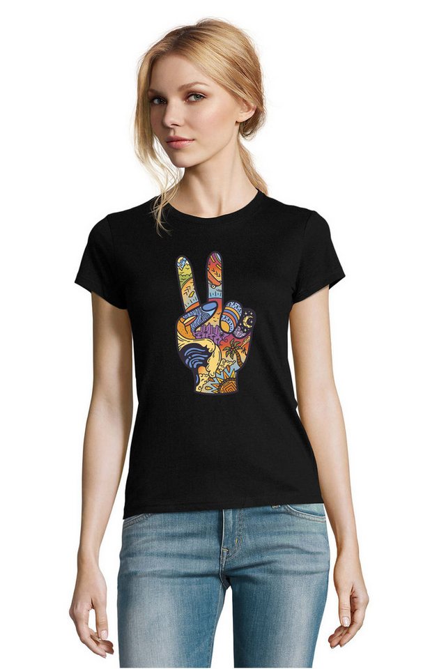 Blondie & Brownie T-Shirt Peace Freiheit Vacation Paradise Sommer Damen Shirt Fun Motiv in vielen Farben von Blondie & Brownie