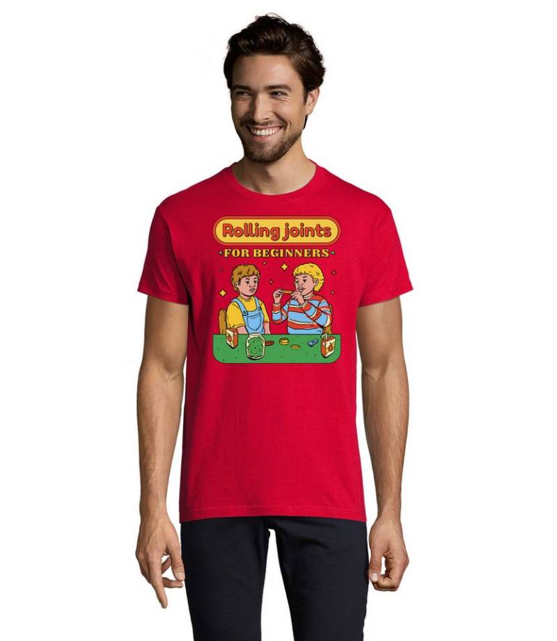 Blondie & Brownie T-Shirt Rolling Joints for beginners Cannabis 420 Herren Fun Shirt von Blondie & Brownie