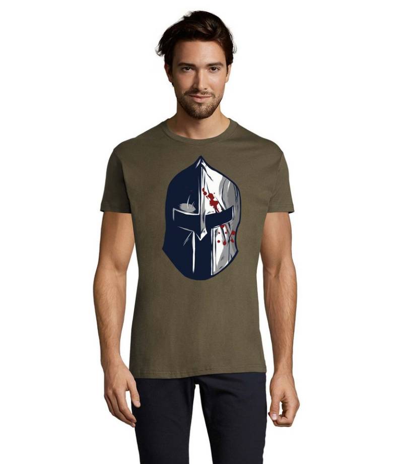 Blondie & Brownie T-Shirt Sparta Krieger Helm Held Stärke und Disziplin Herren Shirt Fun Motiv in vielen Farben von Blondie & Brownie
