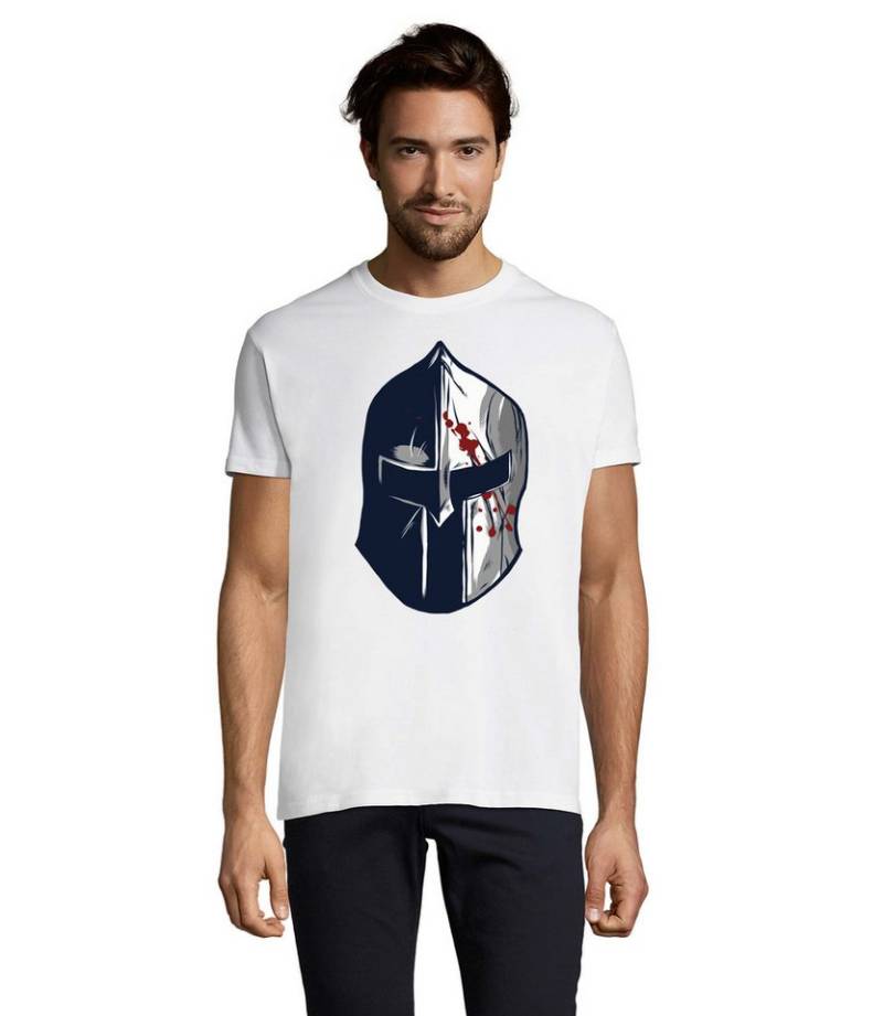 Blondie & Brownie T-Shirt Sparta Krieger Helm Held Stärke und Disziplin Herren Shirt Fun Motiv in vielen Farben von Blondie & Brownie