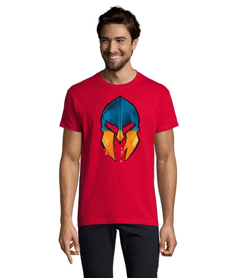 Blondie & Brownie T-Shirt Sparta Slava Ukraine Helm Spartaner Krieger Herren Shirt Motiv in vielen Farben Blondie & Brownie T-Shirt Sparta Slava Ukraine Helm Spartaner Krieger Herren Shirt Motiv in vielen Farben von Blondie & Brownie