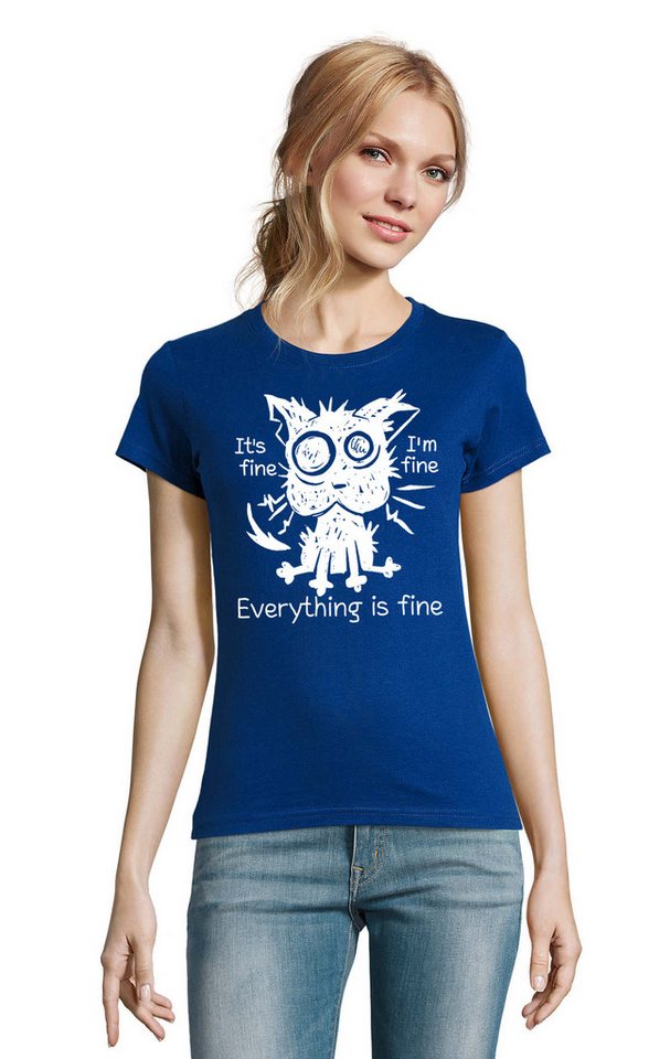 Blondie & Brownie T-Shirt Stressed Cat Gestresste Katze Fun Lustig Print Damen Shirt in vielen Farben Blondie & Brownie T-Shirt Stressed Cat Gestresste Katze Fun Lustig Print Damen Shirt in vielen Farben von Blondie & Brownie