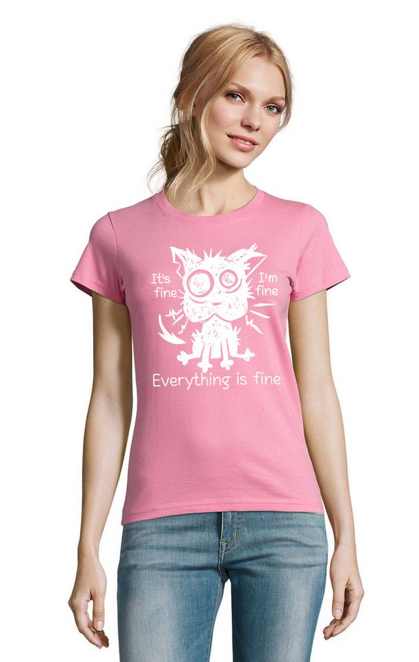 Blondie & Brownie T-Shirt Stressed Cat Gestresste Katze Fun Lustig Print Damen Shirt in vielen Farben Blondie & Brownie T-Shirt Stressed Cat Gestresste Katze Fun Lustig Print Damen Shirt in vielen Farben von Blondie & Brownie