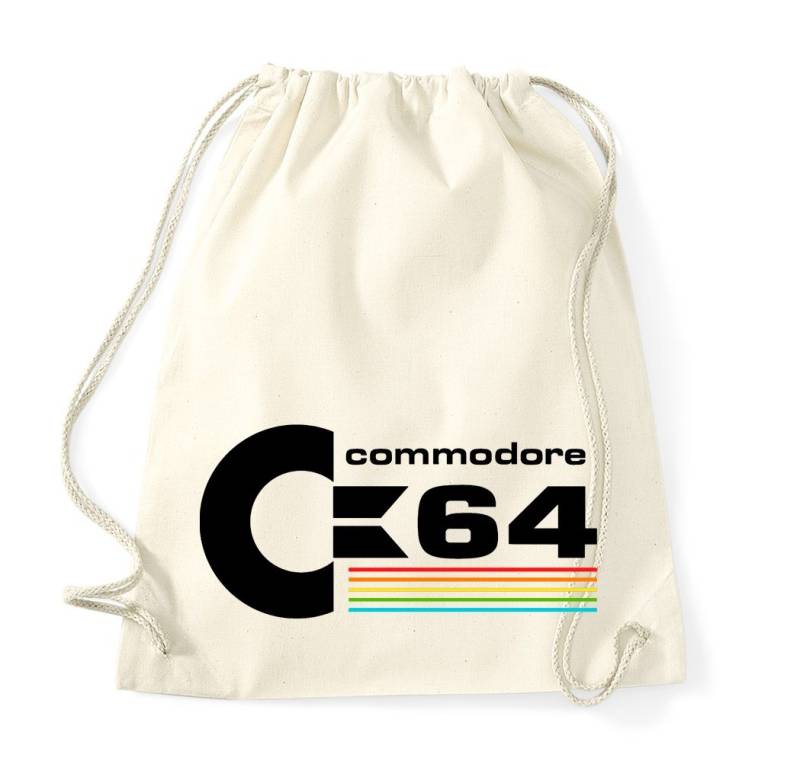 Blondie & Brownie Turnbeutel aus Baumwolle Commodore 64 Logo Print Einkaufstasche von Blondie & Brownie