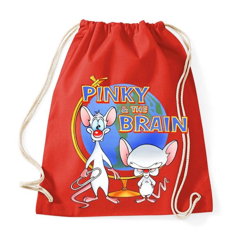 Blondie & Brownie Turnbeutel aus Baumwolle Pinky and the Brain Comic Cartoon Weltherrschaft von Blondie & Brownie