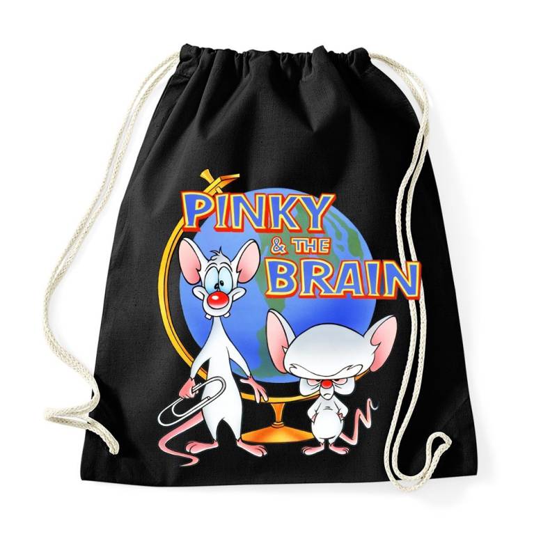 Blondie & Brownie Turnbeutel aus Baumwolle Pinky and the Brain Comic Cartoon Weltherrschaft von Blondie & Brownie