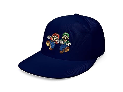 Blondie & Brownie Unisex Cap Snapback, Mario & Luigi, Navyblau von Blondie & Brownie