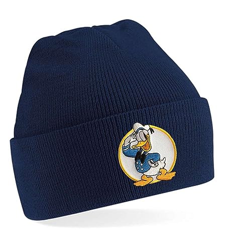 Blondie & Brownie Winter Herbst Beanie Mütze Donald Duck, Navyblau von Blondie & Brownie