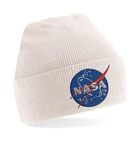 Blondie & Brownie Winter Herbst Beanie Mütze NASA, Beige von Blondie & Brownie