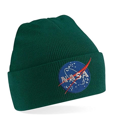 Blondie & Brownie Winter Herbst Beanie Mütze NASA, Flschengrün von Blondie & Brownie