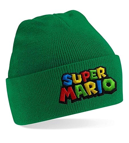 Blondie & Brownie Winter Herbst Beanie Mütze Super Mario, Maigrün von Blondie & Brownie