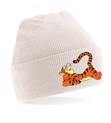 Blondie & Brownie Winter Herbst Beanie Mütze Tigger, Beige von Blondie & Brownie