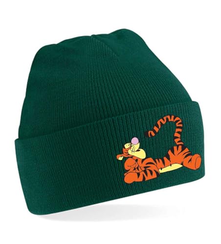 Blondie & Brownie Winter Herbst Beanie Mütze Tigger, Flschengrün von Blondie & Brownie