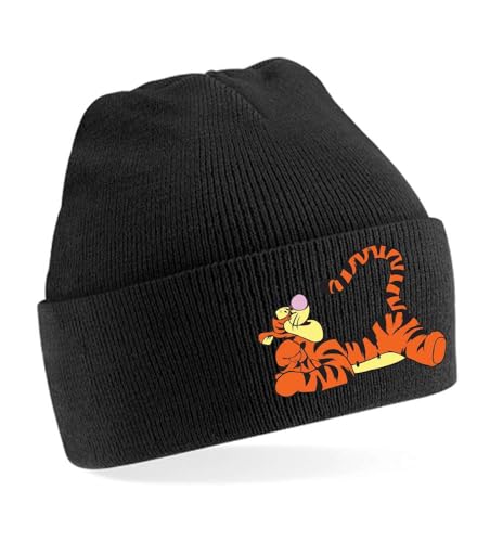 Blondie & Brownie Winter Herbst Beanie Mütze Tigger, Schwarz von Blondie & Brownie