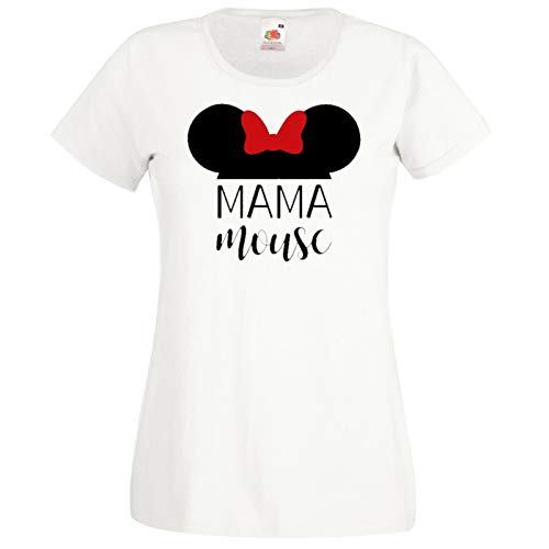 Damen T-Shirt Modell Mama Maus, Gr. L, Weiß von Blondie & Brownie