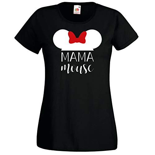 Damen T-Shirt Modell Mama Maus, Gr. XXL, Schwarz von Blondie & Brownie