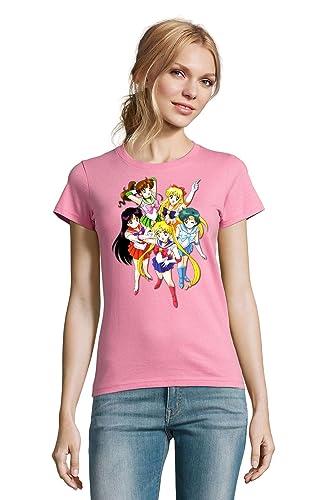 Fun T-Shirt Damen Sailor Moon Friends Rosa Größe 2XL von Blondie & Brownie