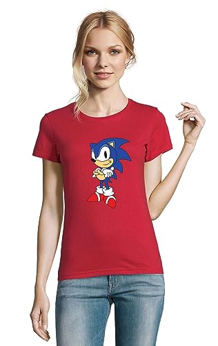 Fun T-Shirt Damen Sonic Rot Größe L von Blondie & Brownie