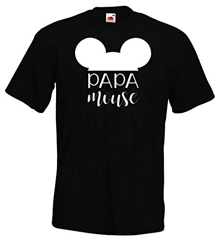 Herren T-Shirt Modell Papa Maus, Gr. L, Schwarz von Blondie & Brownie