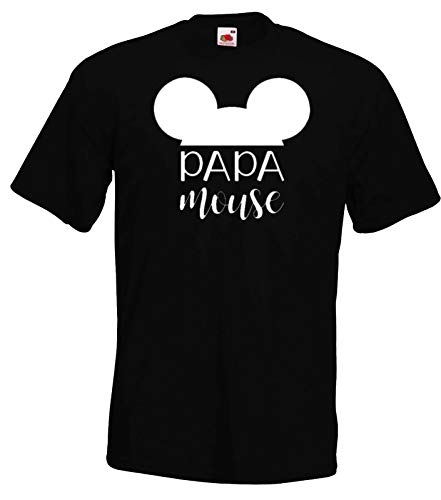 Herren T-Shirt Modell Papa Maus, Gr. XL, Schwarz von Blondie & Brownie