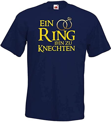 JGA Junggesellenabschied Herren T-Shirt Modell EIN Ring Ihn zu knechten - Navyblau 3XL JGA Junggesellenabschied Herren T-Shirt Modell EIN Ring Ihn zu knechten - Navyblau 3XL von Blondie & Brownie