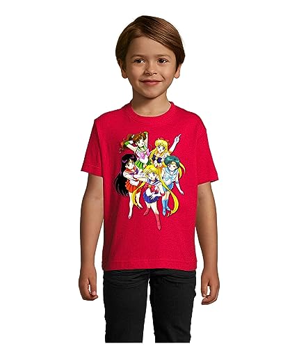 Kinder T-Shirt, Sailor Moon Friends, Rot, Größe 4 Jahre (96/104) von Blondie & Brownie