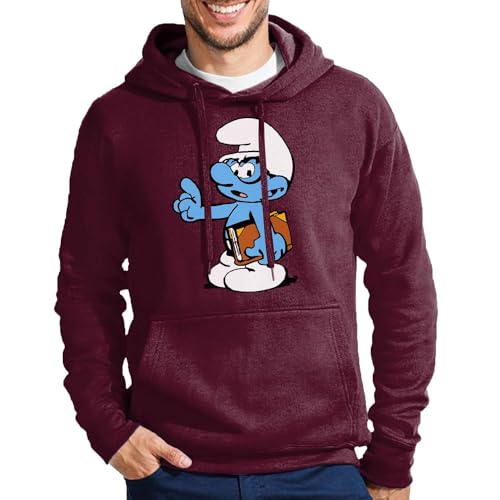 Schlaubi Schlumpf Hoodie Burgund Gr.M von Blondie & Brownie