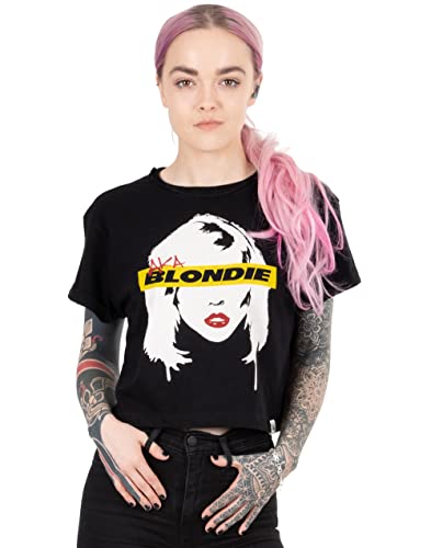 Blondie croppte T-Shirt Frauen Damen aka Band Black Crop Top L von Blondie