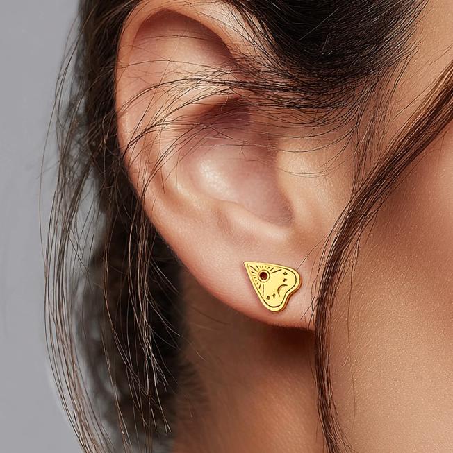 24K Gold Fill Planchette Ohrringe Gothic Halloween Schmuck von BloobleeJewelry