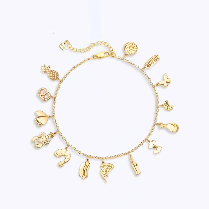 24K Gold Filled Custom Charm Fußkettchen Personalisiertes Fußkettchen von BloobleeJewelry